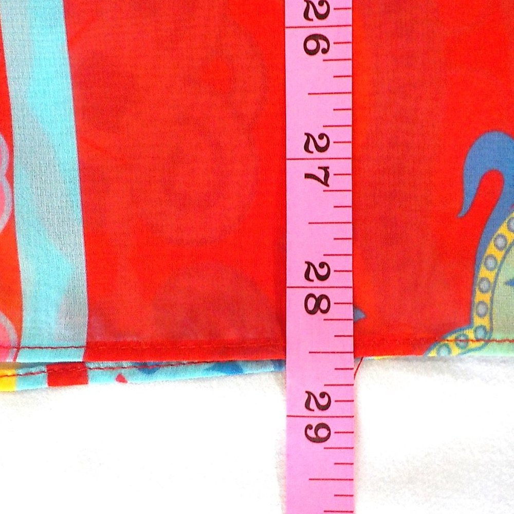 Colleen Lopez Red Boho Chic Sheer Layered Blouse Plus Size 2X - Picture 6 of 8